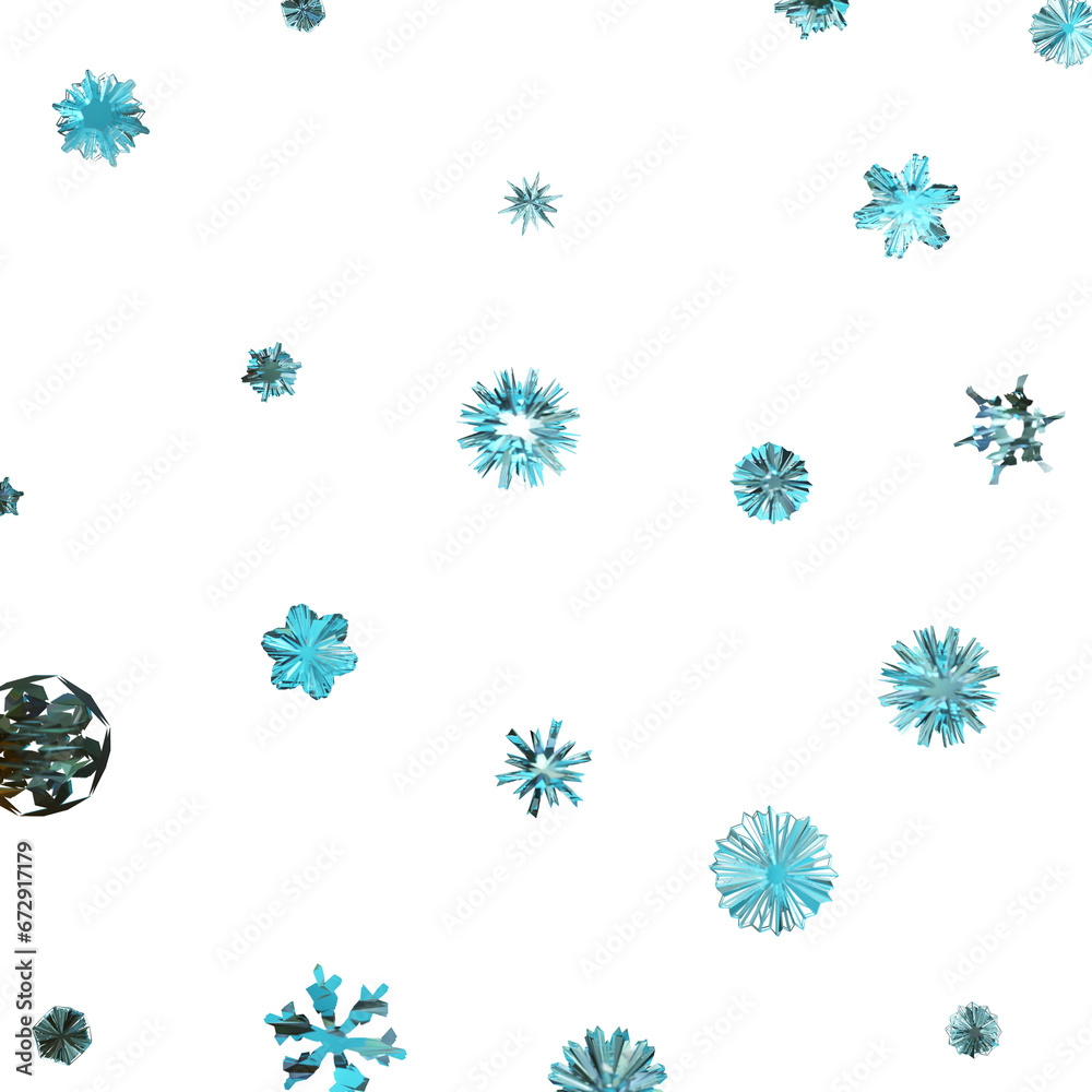 Christmas realistic Snowflake Seamless Pattern