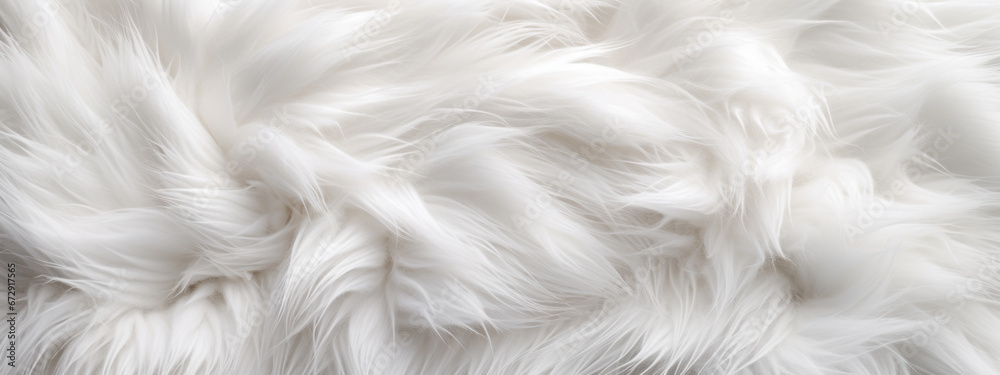 Obraz premium Close-up of luxurious plush white fur close-up.