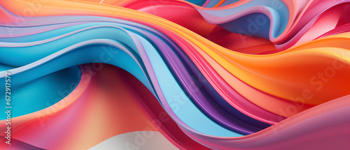 Abstract wave in vibrant colors floating in space.
