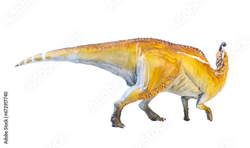 Parasaurolophus  dinosaur isolated background