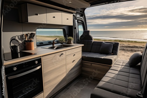 Sleek and Stylish Modern Design in a Spacious Camper Van for Luxurious Travel and Recreation