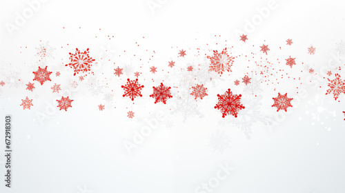 Minimalistyczne tło - czerwone płatki śniegu, śnieżynki na białym tle. Niepodległościowe kolory - barwy narodowe Polski 