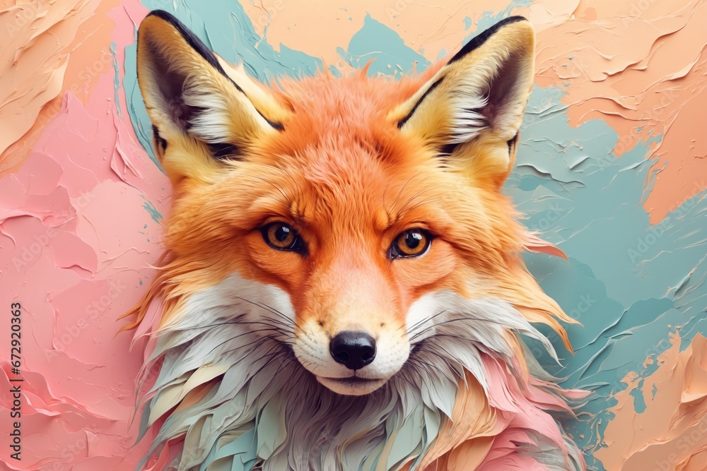 fox animal abstract wallpaper. ai generative