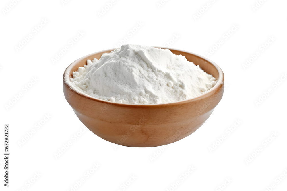 Baking powder bowl isolated on a transparent and white background Baking powder bowl isolated on a transparent and white background