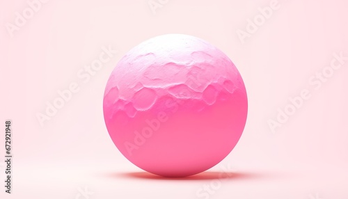Pink planet, globe on pink background, pink sphere
