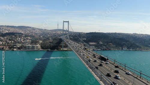 Photography aerial view of istanbul bosphorus bridge
