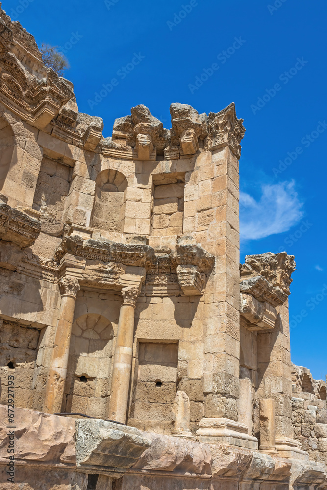 Nymphaeum was a monument consecrated to the springs nymphs.  Jerash. Jordan.