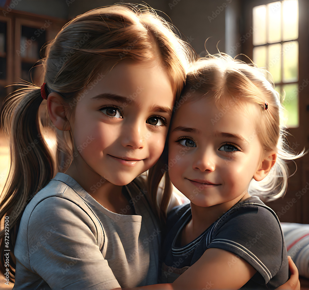 Sisterly Love: A Cherished Bond Between Siblings. generative AI Sisterly Love: A Cherished Bond Between Siblings. generative AI