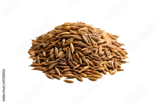 Cumin seeds isolated on white and transparent background