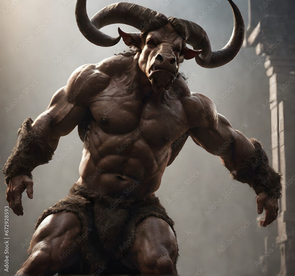 Minotaur: The Mythical Maze Guardian. generative AI