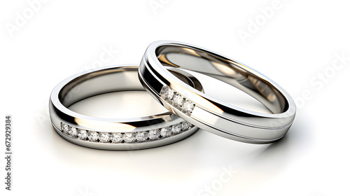 Two pretty rings on white background