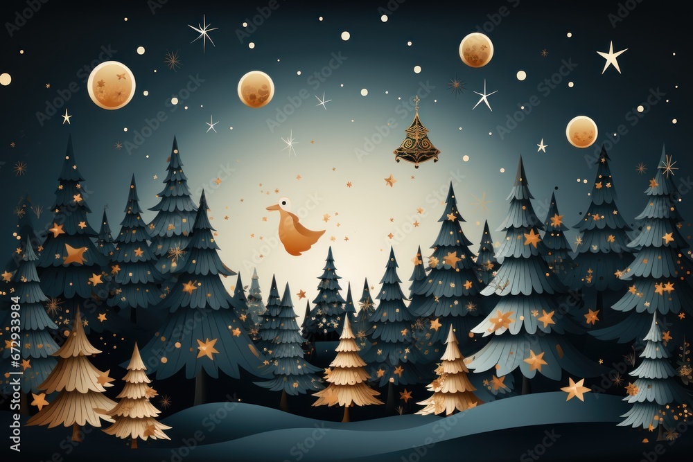 Fototapeta premium Merry Christmas background winter design.