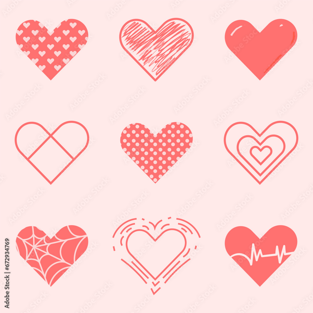 Set of hearts vector | valentines day