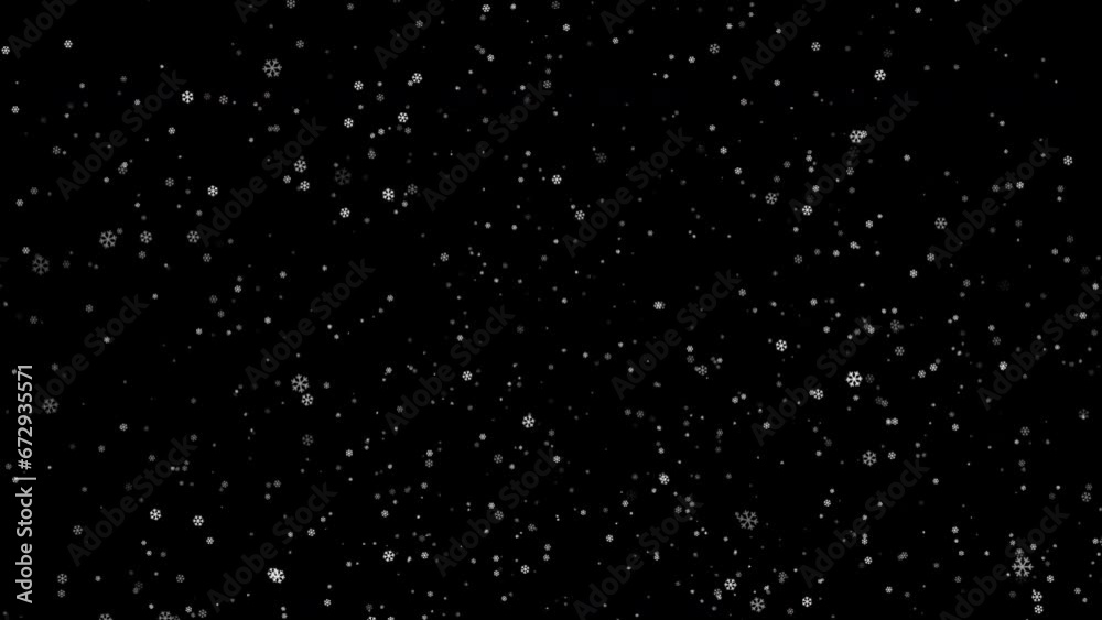 Winter Season Realistic Snow Falling Overlay 4k Festive Snowflake Particles Bokeh Snow Effect transparent background Seamless Loop. Merry christmas, Happy new year, Holiday, Winter snowfall alpha.