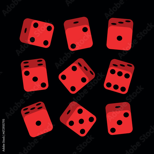 A set of dice. Cube for table, gambling. Symbol of luck or chance.