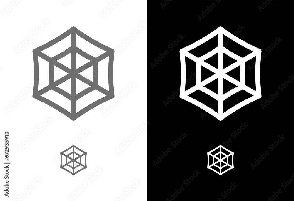 Spider web icon. Web Halloween and spider attribute. The cobweb is a symbol of time or horror films. Distinguishable on a small scale. Spider web icon. Web Halloween and spider attribute. The cobweb is a symbol of time or horror films. Distinguishable on a small scale.