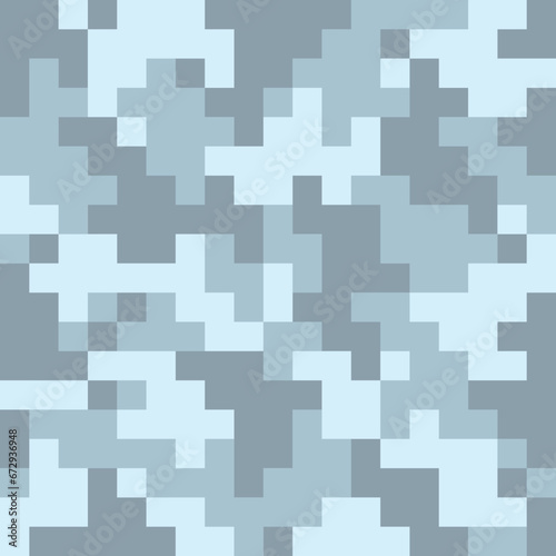 Camouflage background or khaki. Dazzle paint, seamless pattern of squares of different colors. Military attribute of clothing or military equipment. Symbol of an army, hunter or fisherman.