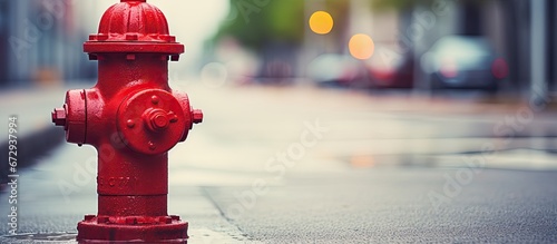 Street red fire hydrant