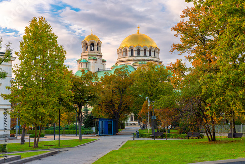St. Kliment Ohridski Garden, View To Famous Alexander Nevsky Cathedral, Sofia, City Center, Sofia,  Bulgaria photo
