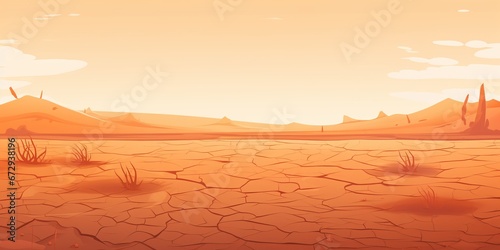 Abstract illustration of a dry, parched and drought stalked land.