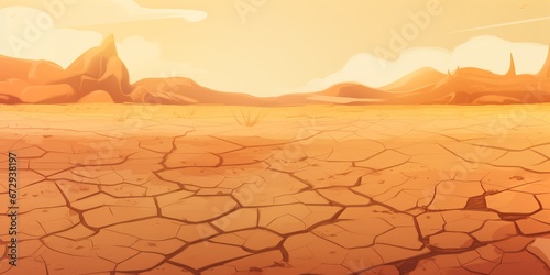 Abstract illustration of a dry, parched and drought stalked land.