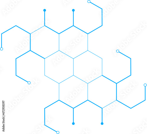 Hexagonal Tech Pattern Isolated Vector