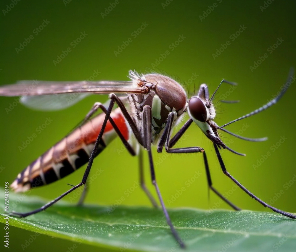 Naklejka premium Very Closeup Short of a Colourful Mosquito
