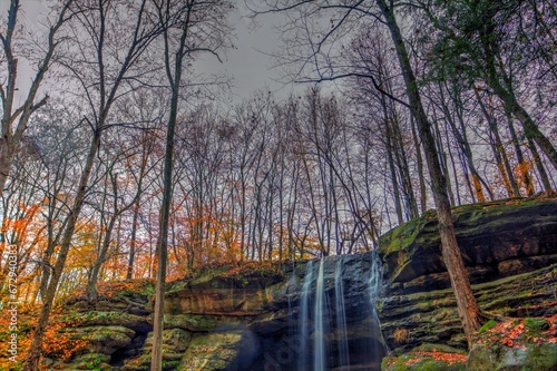 Lower Dundee Falls in Autumn  Beach City Wilderness Area  Ohio