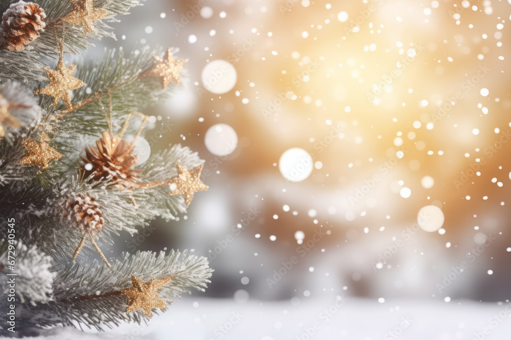 Christmas background with Christmas tree and snowflakes. Copy space. Christmas background with Christmas tree and snowflakes. Copy space.
