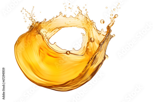 Circular Beer Splash Isolated on White Background. Generative AI