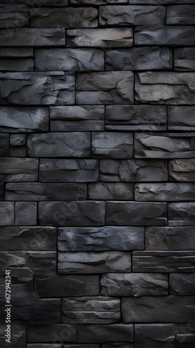 Black brick wall. Textured background.