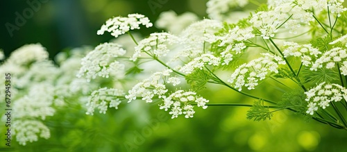 During the spring a close up photograph can be taken of cow parsley or wild chervil Anthriscus sylvestris in full bloom