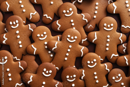 Gingerbread man cookies background, Christmas Holiday, Winter illustration, vector illustration, wallpaper
