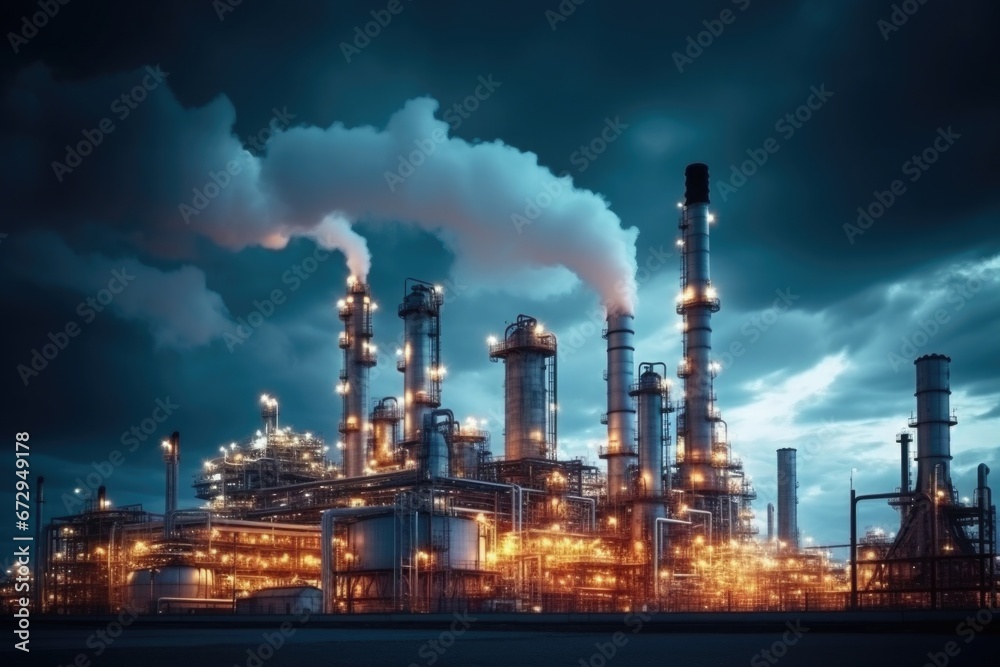 Petroleum and petrochemical plant in the morning