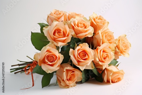 Lovely bouquet of salmon roses
