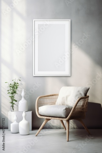 Elegant corner with armchair and white frame