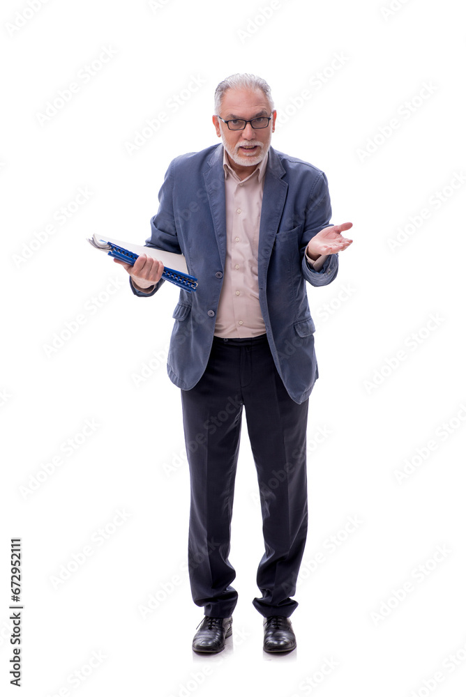 Old businessman isolated on white Old businessman isolated on white