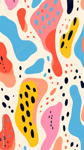 minimalist Colorful modern hand drawn trendy abstract pattern
