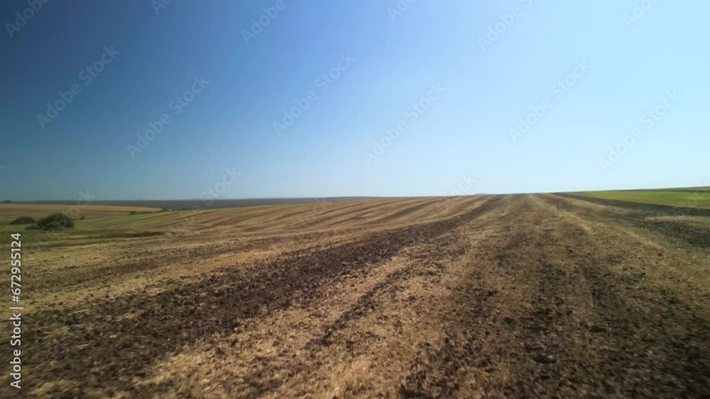 Agricultural field aerial view of farming in Ukraine