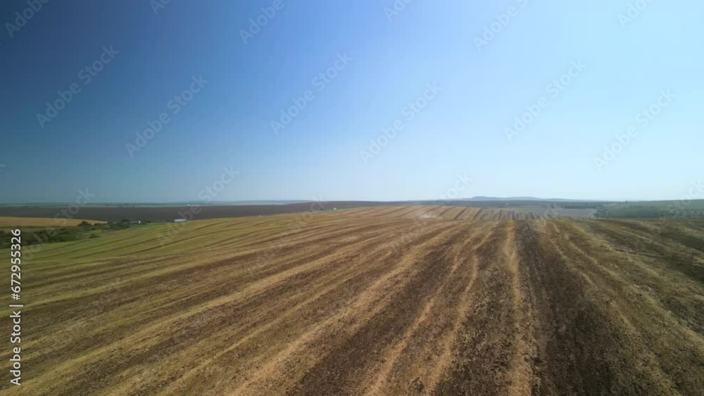 Agricultural field aerial view of farming in Ukraine Agricultural field aerial view of farming in Ukraine