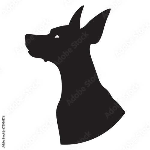A luna dog black Silhouette vactor
