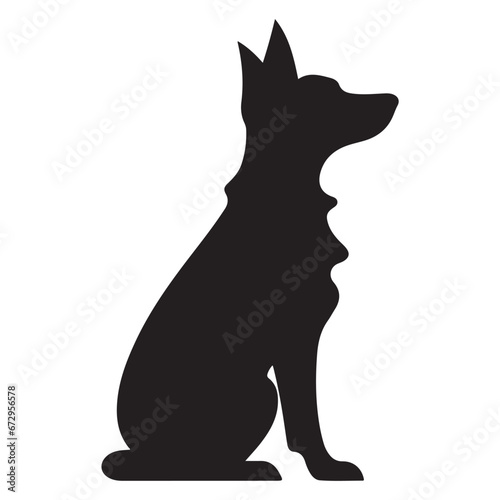 A luna dog black Silhouette vactor
