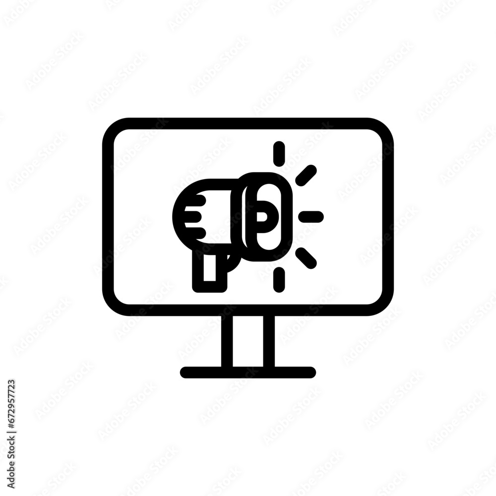 Digital marketing marketing icon with black outline style. business, digital, marketing, communication, technology, internet, online. Vector Illustration