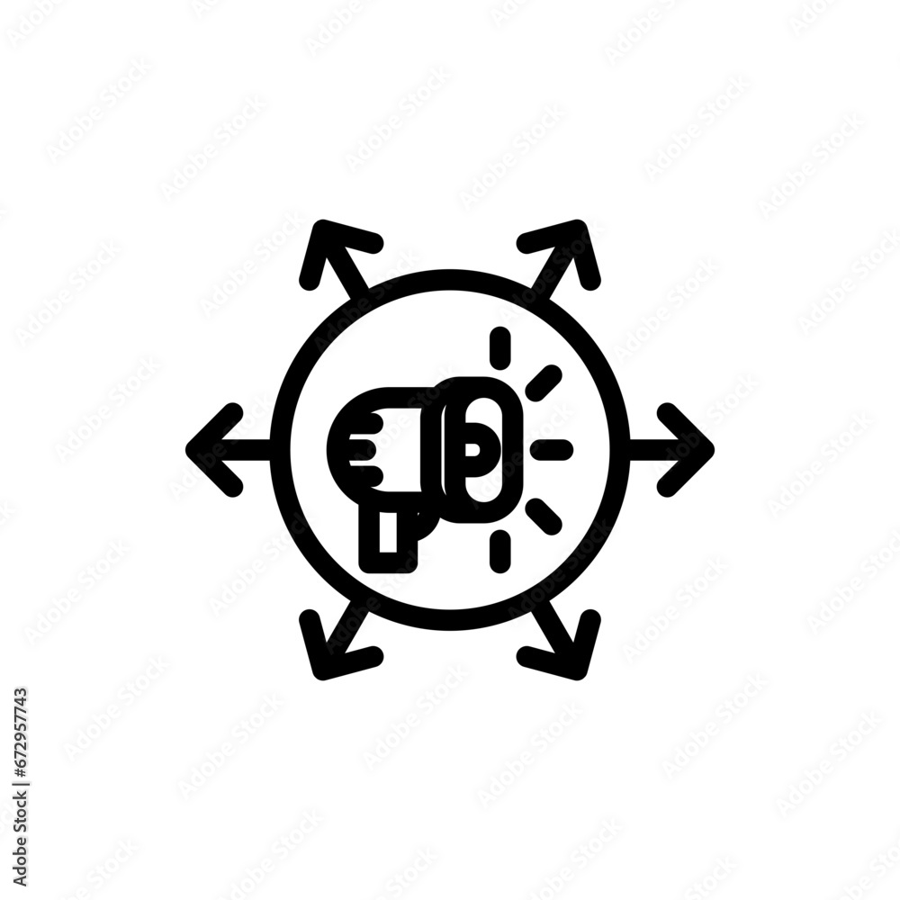 Viral marketing icon with black outline style. viral, social, online, marketing, concept, media, content. Vector Illustration Viral marketing icon with black outline style. viral, social, online, marketing, concept, media, content. Vector Illustration