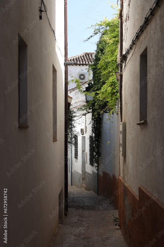 street in the town of Granada, Andalusia, Spain