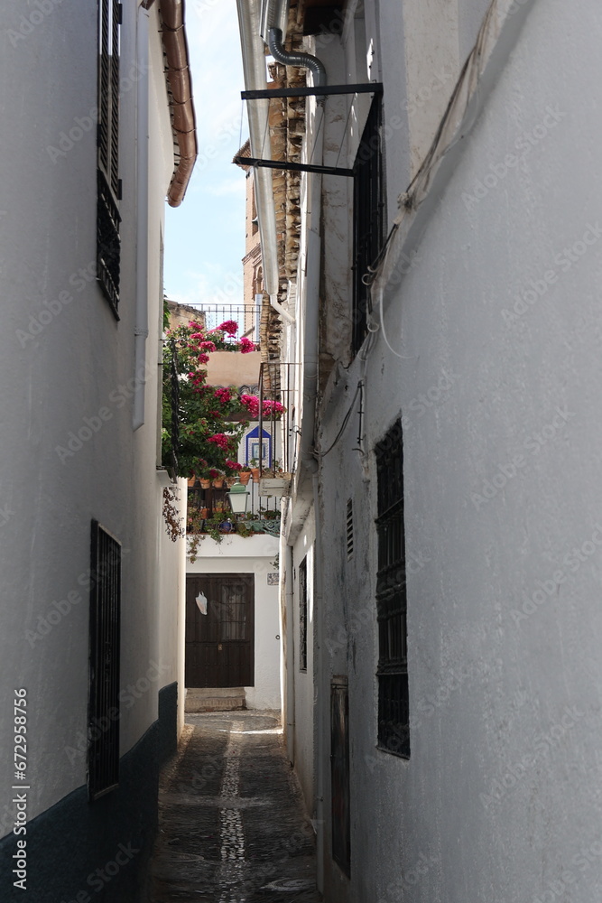 street in the town of Granada, Andalusia, Spain