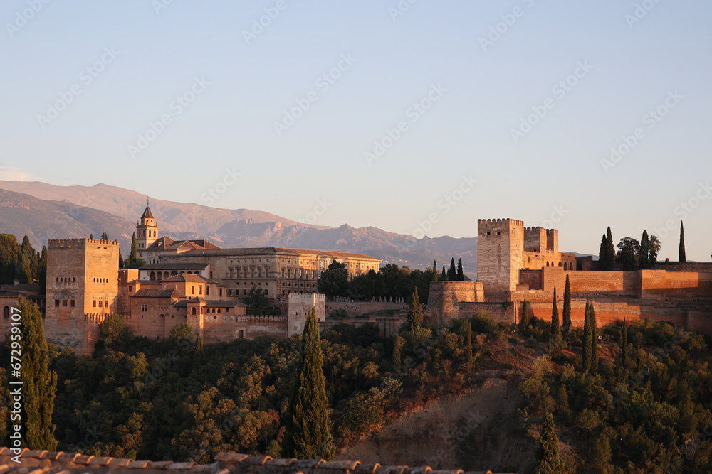 Alhambra palace and fortress in Granada, Andalusia, Spain