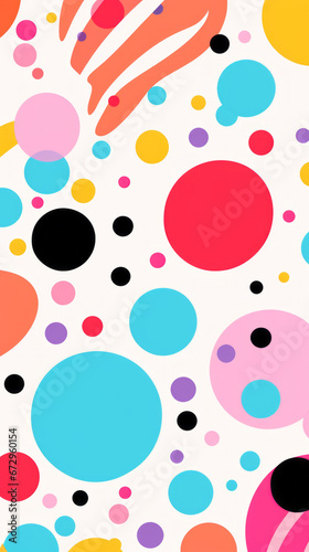 Polka Dot Colorful modern hand drawn trendy abstract pattern