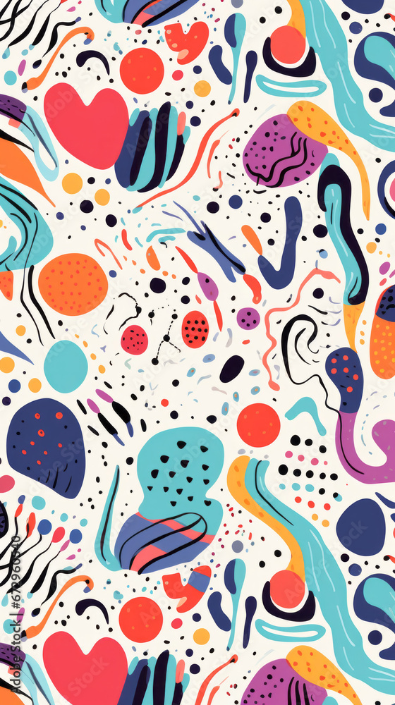 Quirky Colorful modern hand drawn trendy abstract pattern Quirky Colorful modern hand drawn trendy abstract pattern