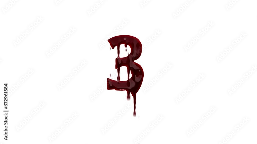 Bloody number 3 with alpha channel, number 3 in blood Bloody number 3 with alpha channel, number 3 in blood